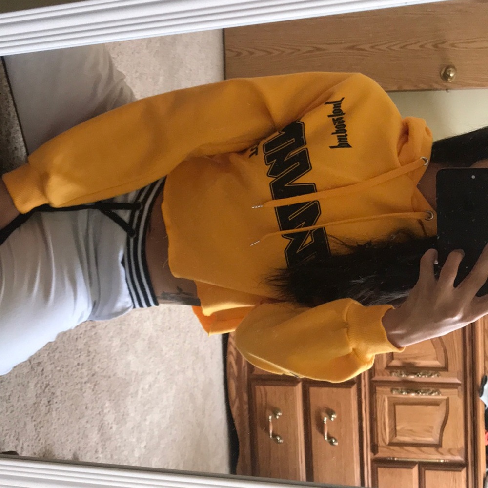 Justin Bieber stadium tour cropped sweater.